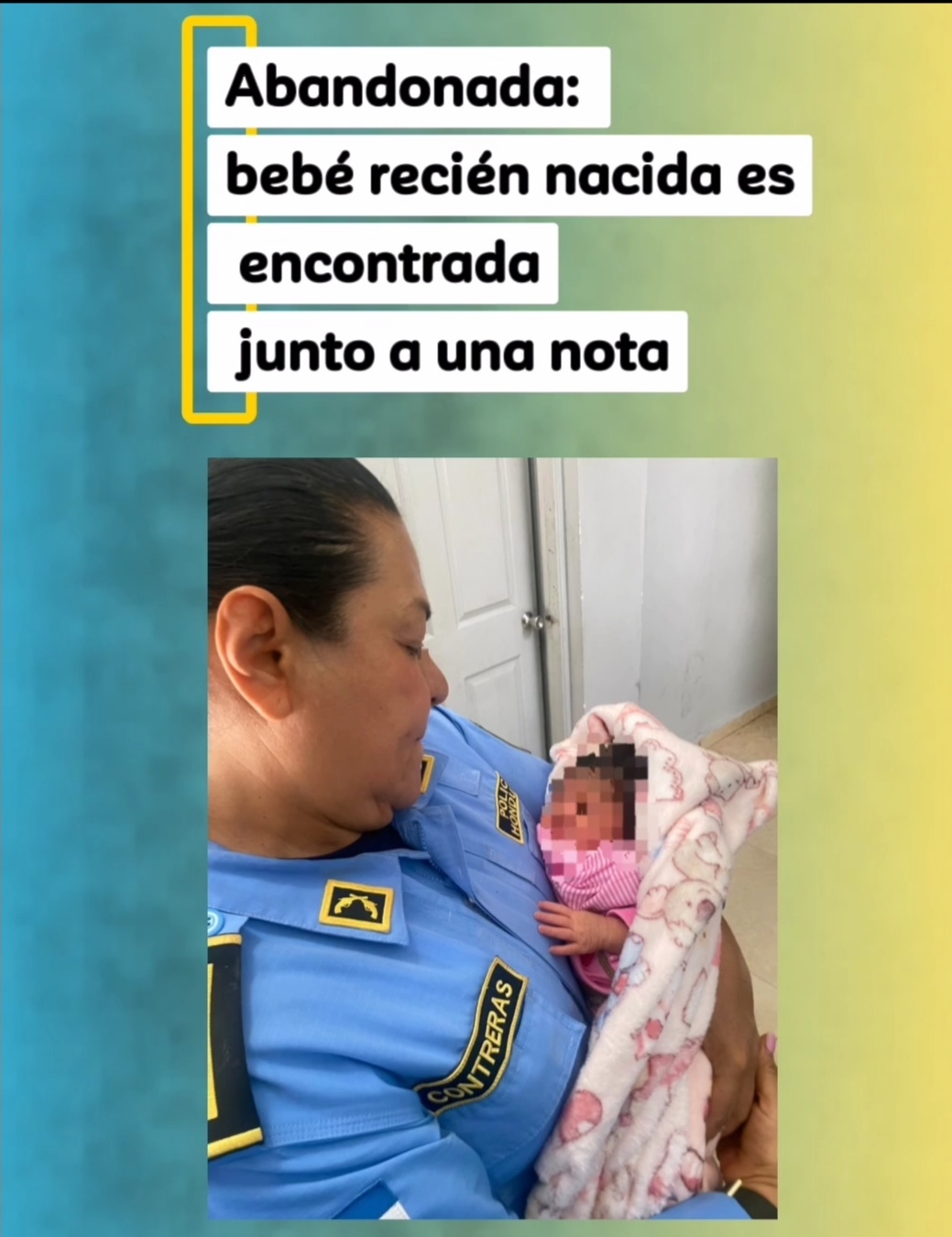Abandonada: bebé recién nacida es encontrada junto a una nota