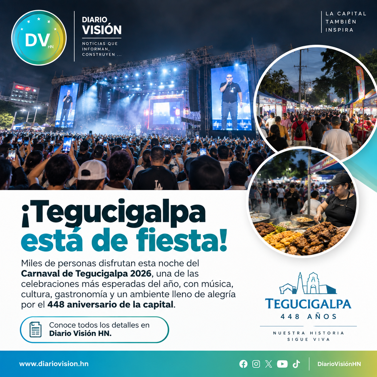 Carnaval de Tegucigalpa 2026 reúne a miles de personas en una gran fiesta capitalina